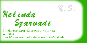melinda szarvadi business card